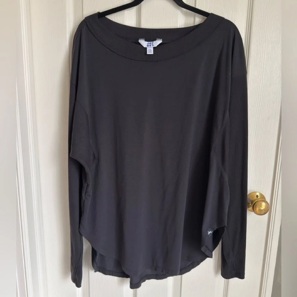 Joy Lab Black Trendy Thumb Hole Sleeve‎ Stretchy Tunic top XXL - Picture 4 of 11